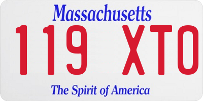 MA license plate 119XT0