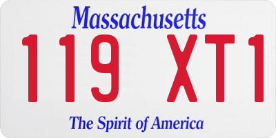 MA license plate 119XT1