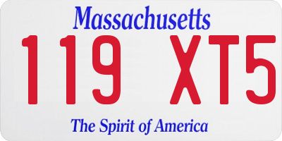 MA license plate 119XT5