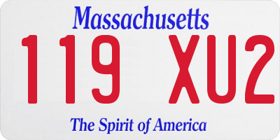 MA license plate 119XU2