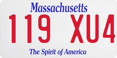 MA license plate 119XU4