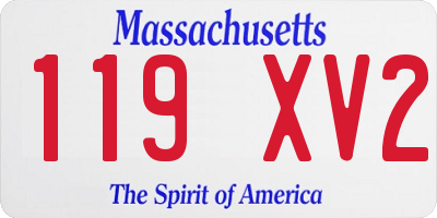 MA license plate 119XV2