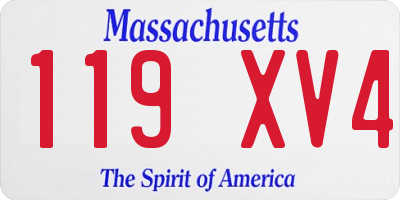 MA license plate 119XV4