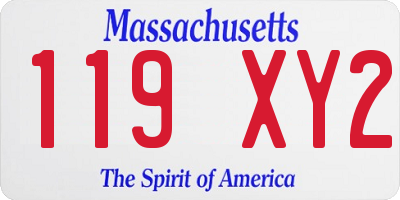 MA license plate 119XY2