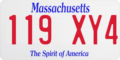 MA license plate 119XY4