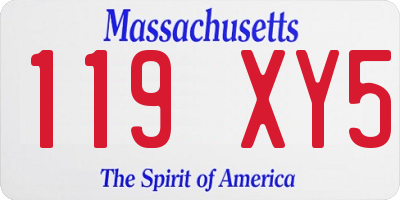 MA license plate 119XY5