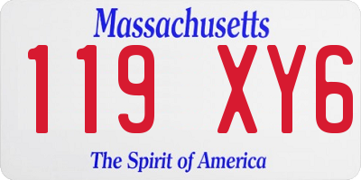 MA license plate 119XY6
