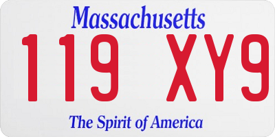 MA license plate 119XY9