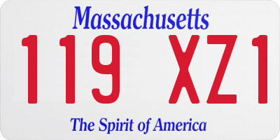 MA license plate 119XZ1