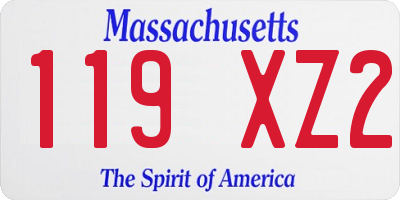 MA license plate 119XZ2