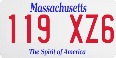 MA license plate 119XZ6