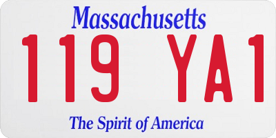 MA license plate 119YA1