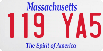 MA license plate 119YA5