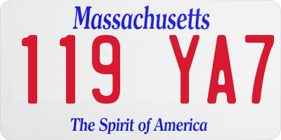 MA license plate 119YA7