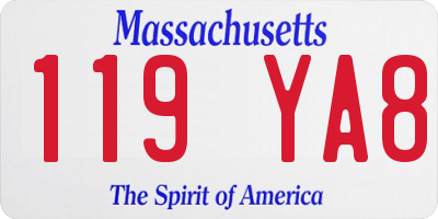 MA license plate 119YA8