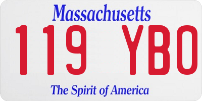 MA license plate 119YB0