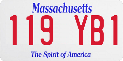 MA license plate 119YB1