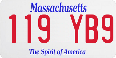 MA license plate 119YB9