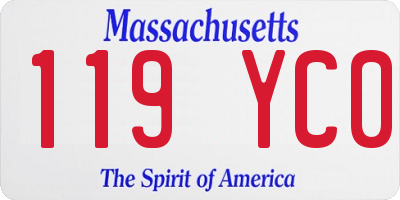 MA license plate 119YC0