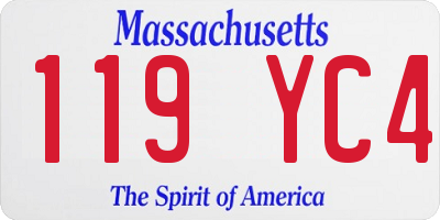 MA license plate 119YC4