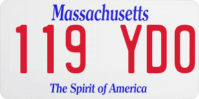 MA license plate 119YD0