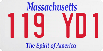 MA license plate 119YD1