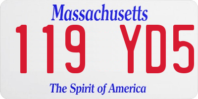 MA license plate 119YD5