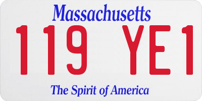 MA license plate 119YE1