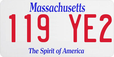 MA license plate 119YE2