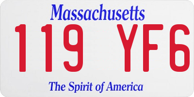 MA license plate 119YF6