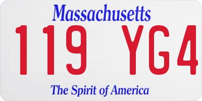 MA license plate 119YG4