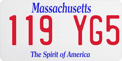 MA license plate 119YG5