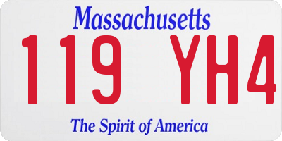 MA license plate 119YH4