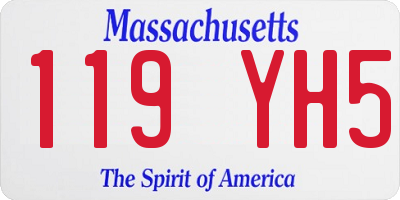 MA license plate 119YH5