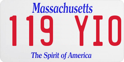 MA license plate 119YI0