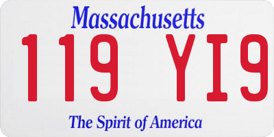MA license plate 119YI9