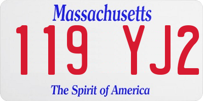 MA license plate 119YJ2