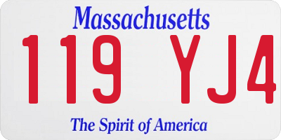 MA license plate 119YJ4