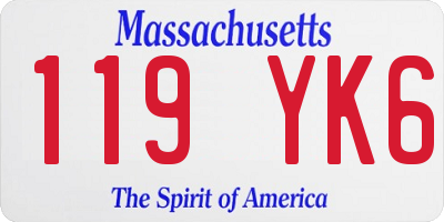 MA license plate 119YK6