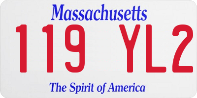 MA license plate 119YL2