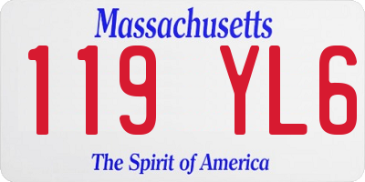 MA license plate 119YL6