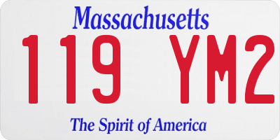 MA license plate 119YM2