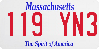 MA license plate 119YN3