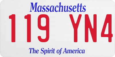 MA license plate 119YN4