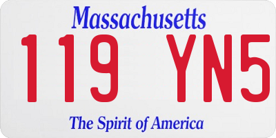 MA license plate 119YN5