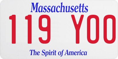 MA license plate 119YO0