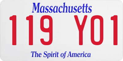 MA license plate 119YO1