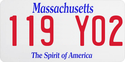 MA license plate 119YO2