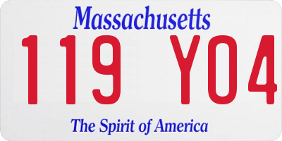 MA license plate 119YO4