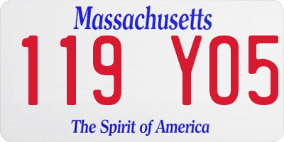 MA license plate 119YO5